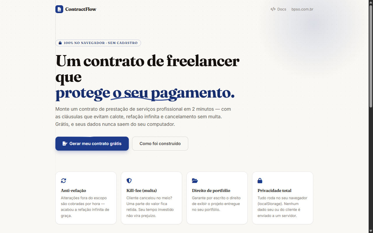 ContractFlow — gerador de contrato para freelancer